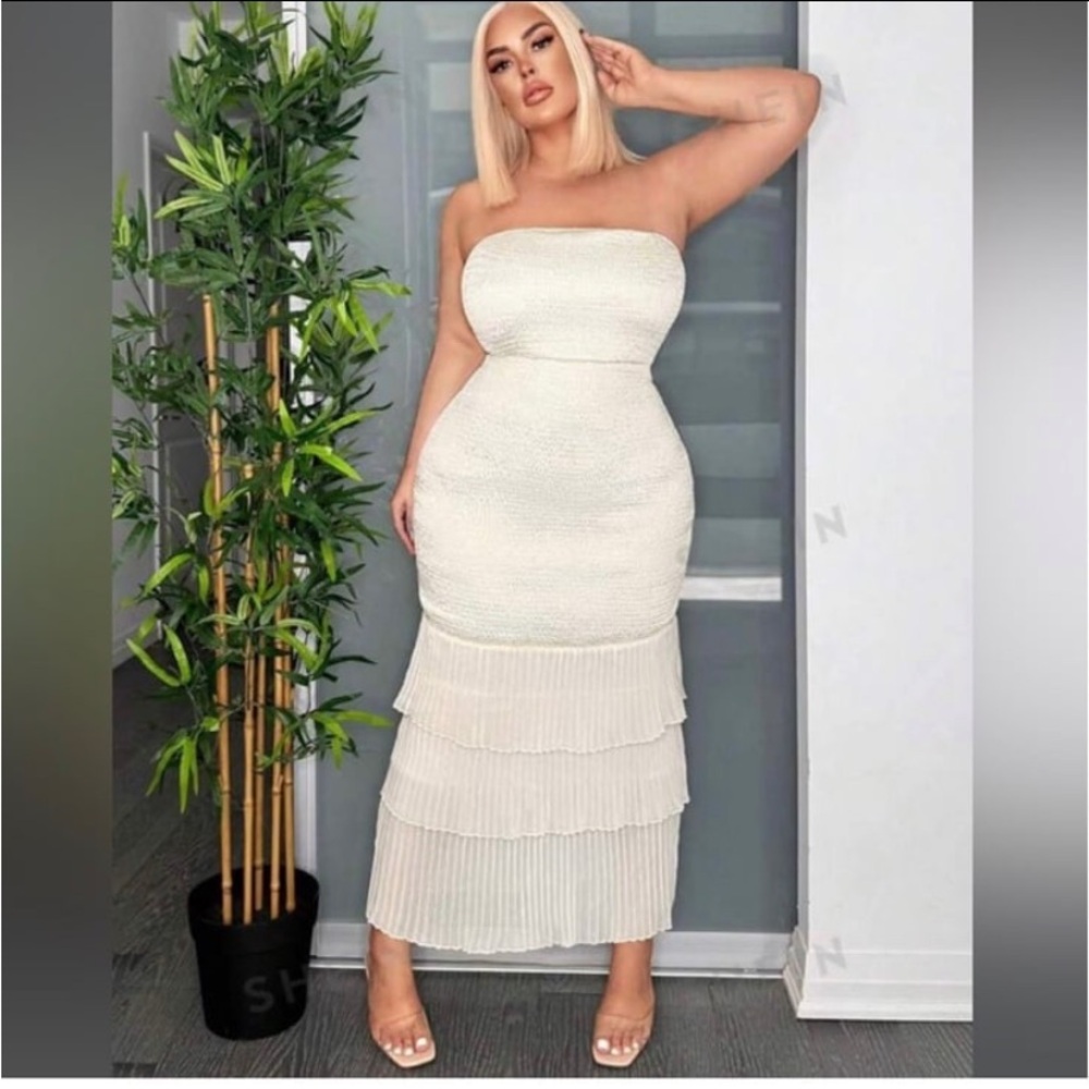 Off Shoulder Ruffle Fishtail Mermaid Dress - Picture 5 of 12